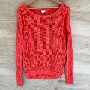 ❄️3/$20!❄️ Mossimo Orange Mesh Knit Sweater